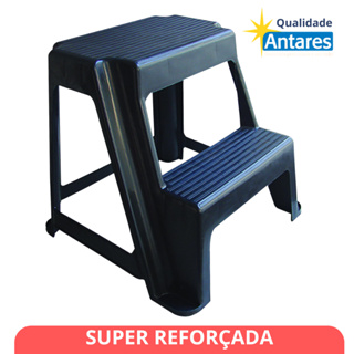 Banqueta 2 Degraus Antares Preta – Multiuso, Moderna e Super Resistente - ENVIO IMEDIATO em Oferta na Shopee