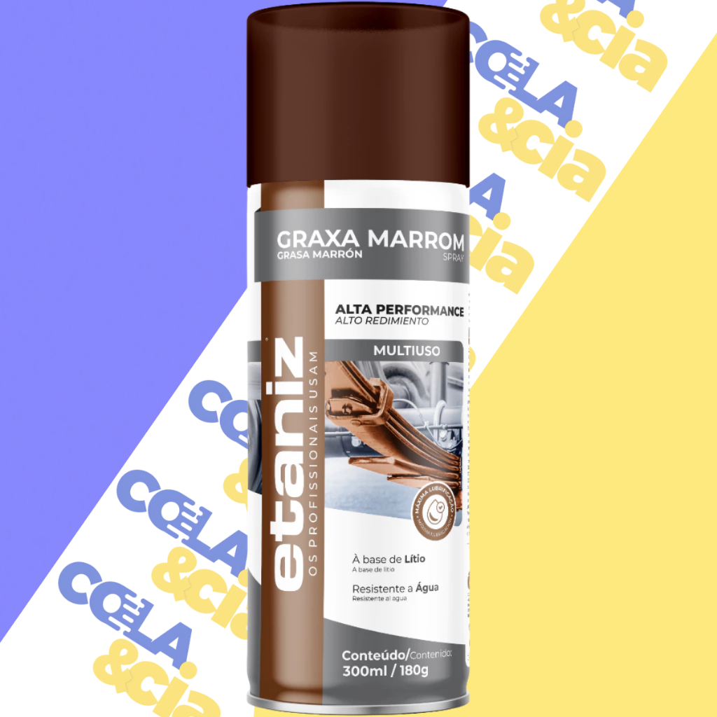 Graxa Spray Marrom de Lítio 300ml Etaniz - Proteção e Lubrificação Duradoura em Oferta na Shopee