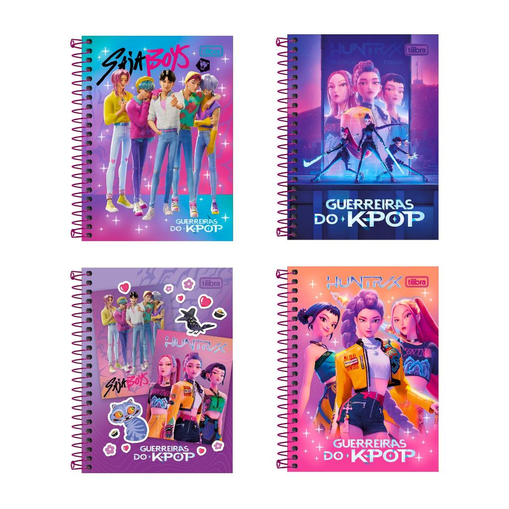 Caderneta Espiral 1/8 Guerreiras do K-Pop 11 x 15,4 cm 80 Folhas Pautadas - Tilibra em Oferta na Shopee