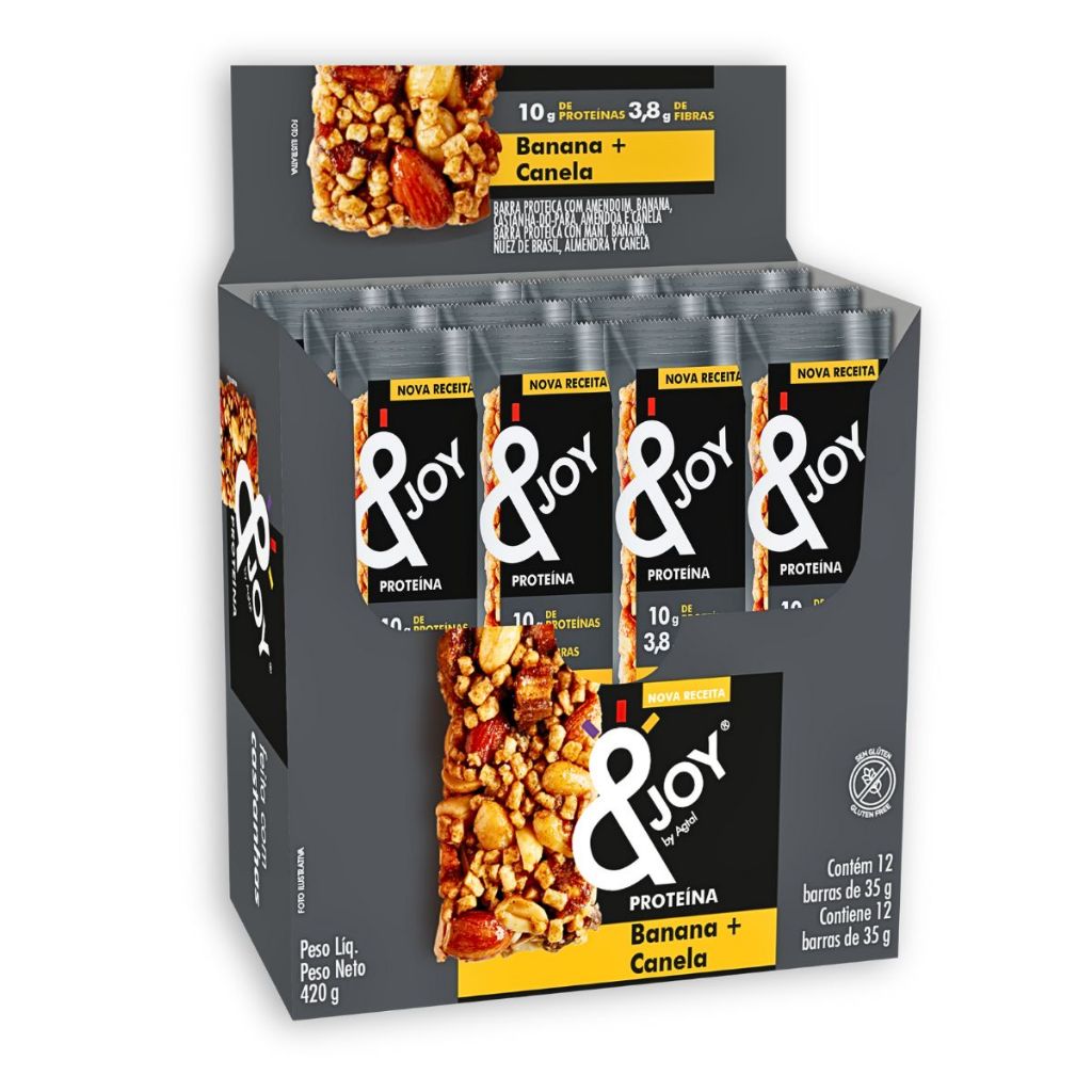 Pack 12un Barra De Nuts 35G Enjoy Proteina Banana Com Canela em Oferta na Shopee