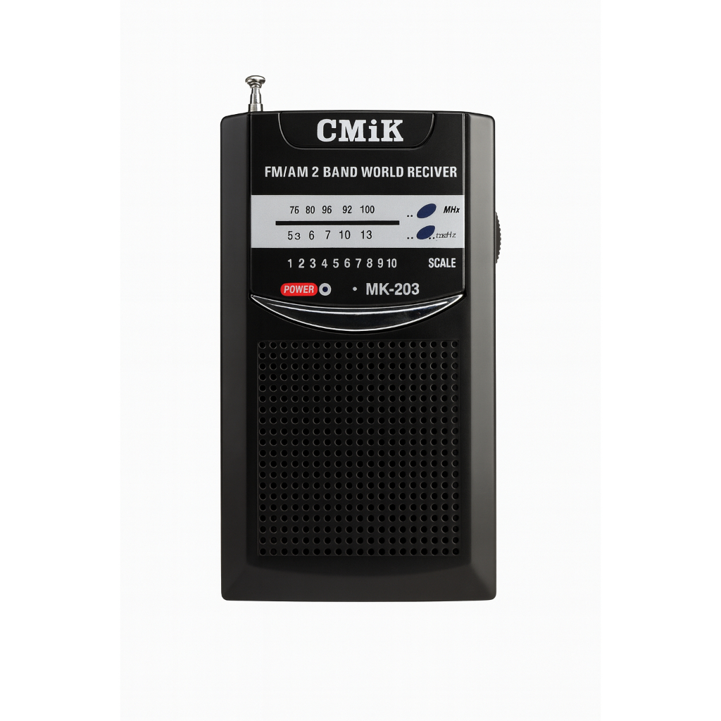Mini rádio AM/FM de bolso portátil de pilha no estilo antigo MK-203 TG