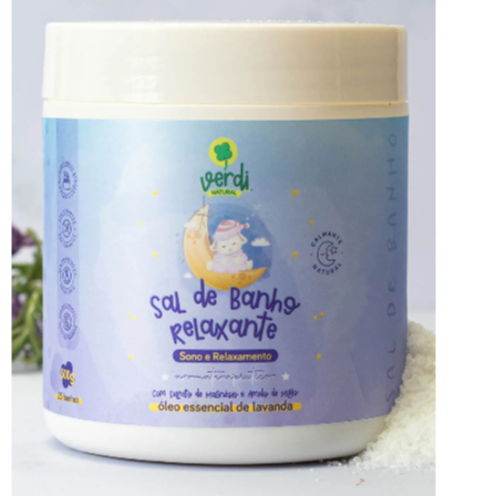 Sal de Banho Sono Relaxante com Sal de Magnésio e Lavanda Bebe Infantil Verdi Natural