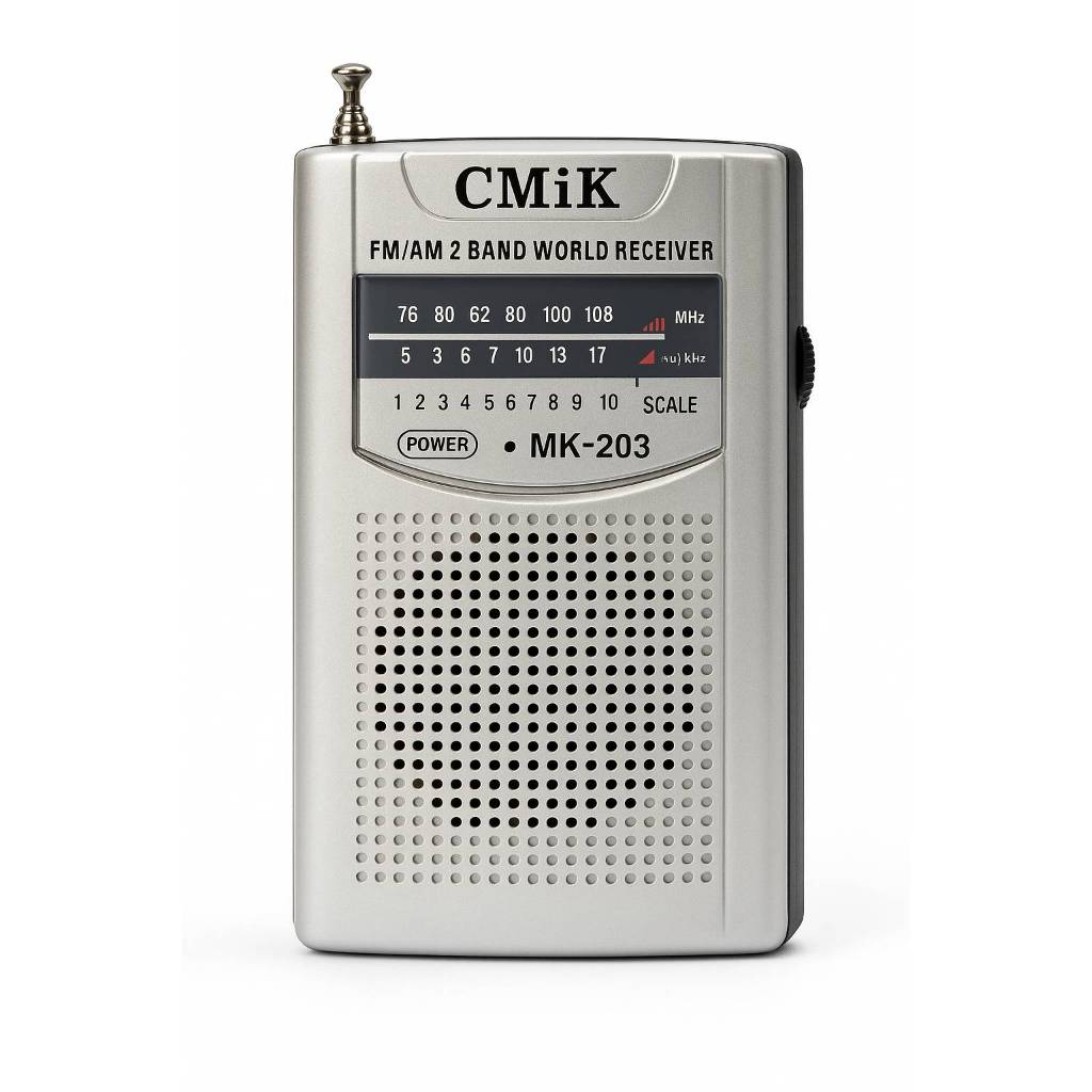 Mini rádio AM/FM de bolso portátil de pilha no estilo antigo MK-203 RF