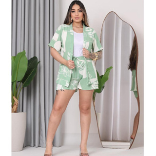 CONJUNTO FEMININO KIMONO + SHORT & KIMONO em Oferta na Shopee