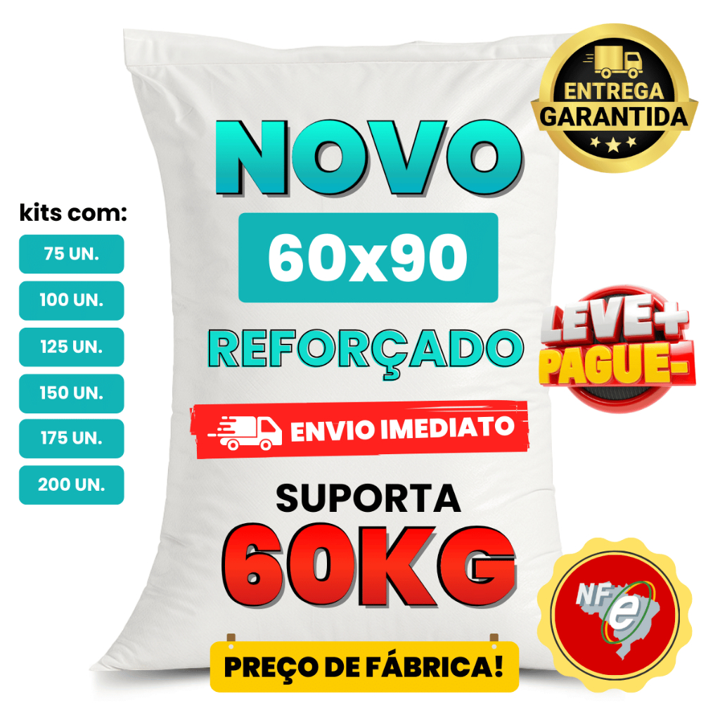 Saco De Ráfia 60x90cm 50kg 60kg A Partir de 75 Un. Atacado Preço Fábrica Entulho Obra ENVIO IMEDIATO