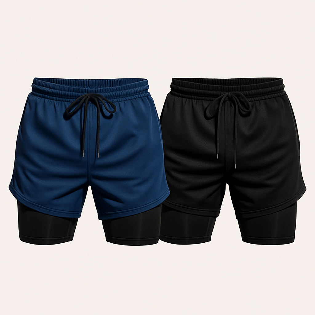 Kit 2 Bermuda Compressão 2 em 1 Shorts Para Academia em Oferta na Shopee