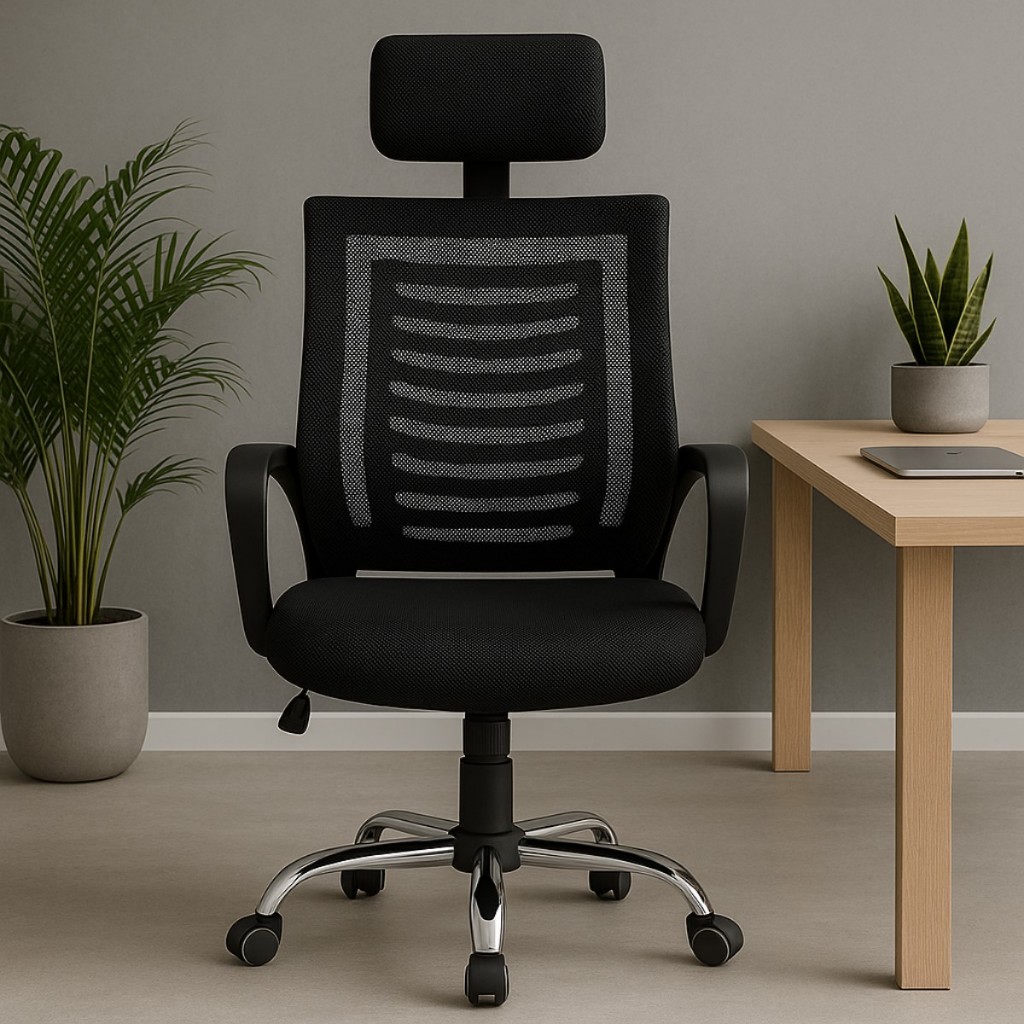 Cadeira de Escritório para Escritórios com Encosto para Braços e Cabeça Luxuosa