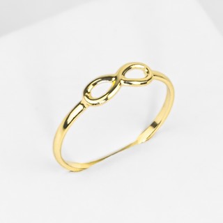 Anel Feminino com Símbolo do Infinito Eterno Banhado a Ouro
