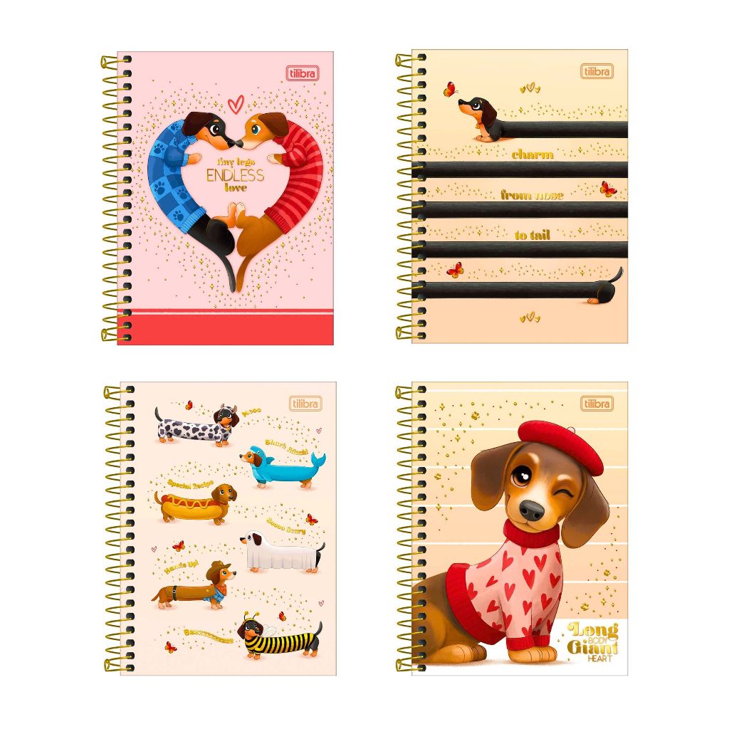 Caderneta Espiral 1/8 Brownie the Dog 11 x 15,4 cm 80 Folhas Pautadas - Tilibra