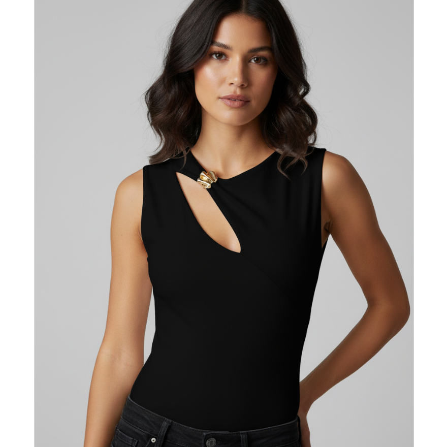 Body Feminno Decote Fivela|Poliamida Premium|Forro nos seios