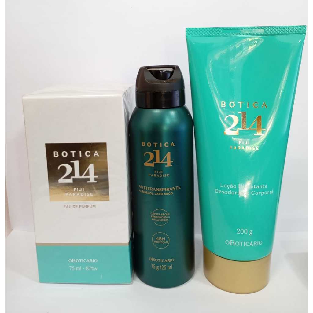 Linha BOTICA 214 Eua De Parfum Feminino FIGI, GOLDEN , PEÔNIA - kit 214 FIGI 3 Itens (Original)