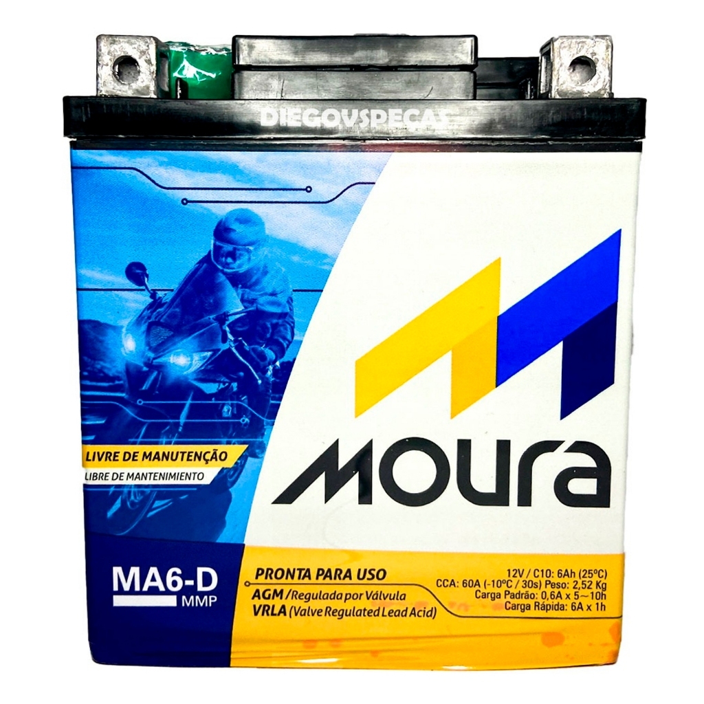 Bateria Moura 6ah Cb 300 Cb300 R Cb 300r Cb 300r Flex Ma6-d