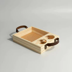 Bandeja com Suporte para Long Neck Com alça estilo couro presente natal
