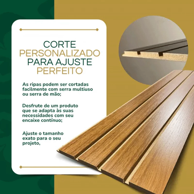 Kit até 100 Placas Ripadas MDF 45x11cm para Painel de Parede Autocolante — foto 6
