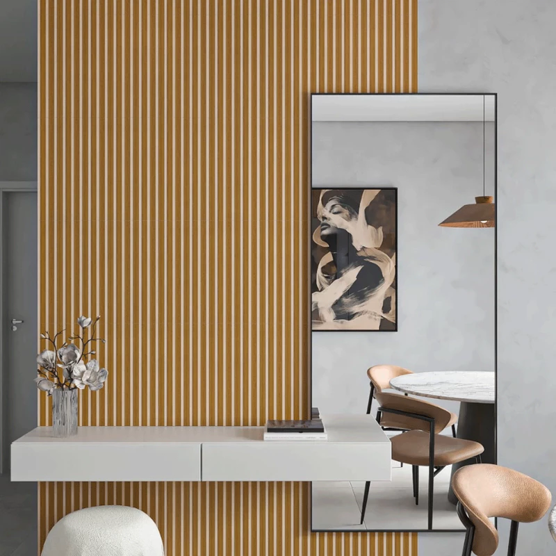 Kit até 100 Placas Ripadas MDF 45x11cm para Painel de Parede Autocolante — foto 4
