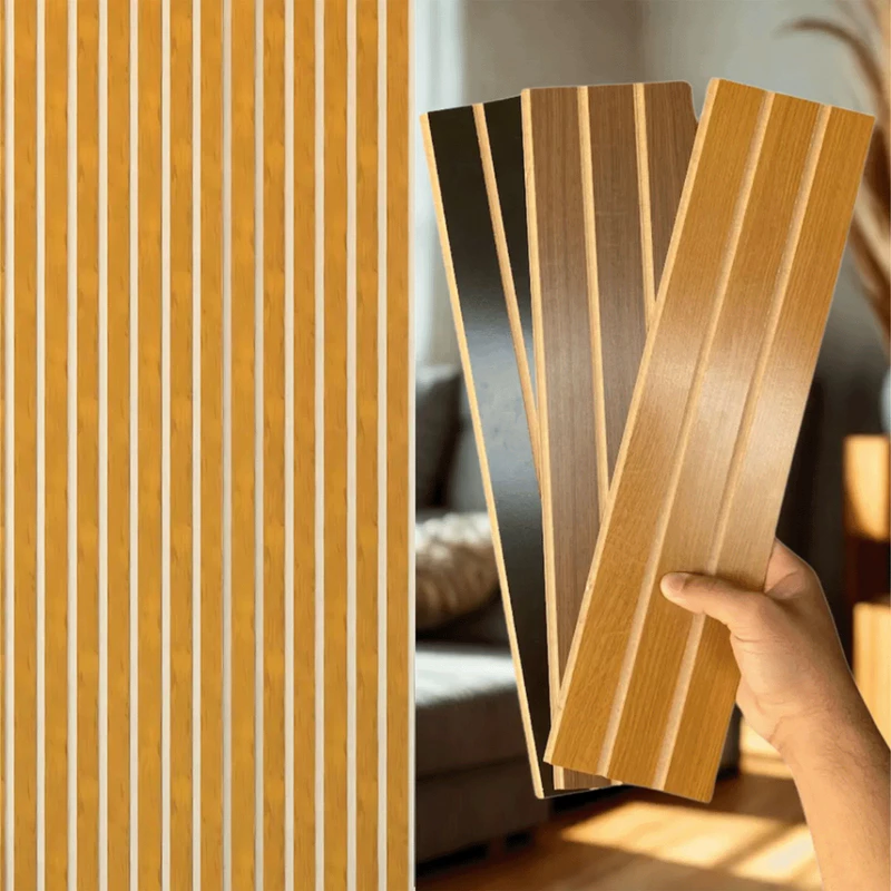 Kit até 100 Placas Ripadas MDF 45x11cm para Painel de Parede Autocolante — foto 5