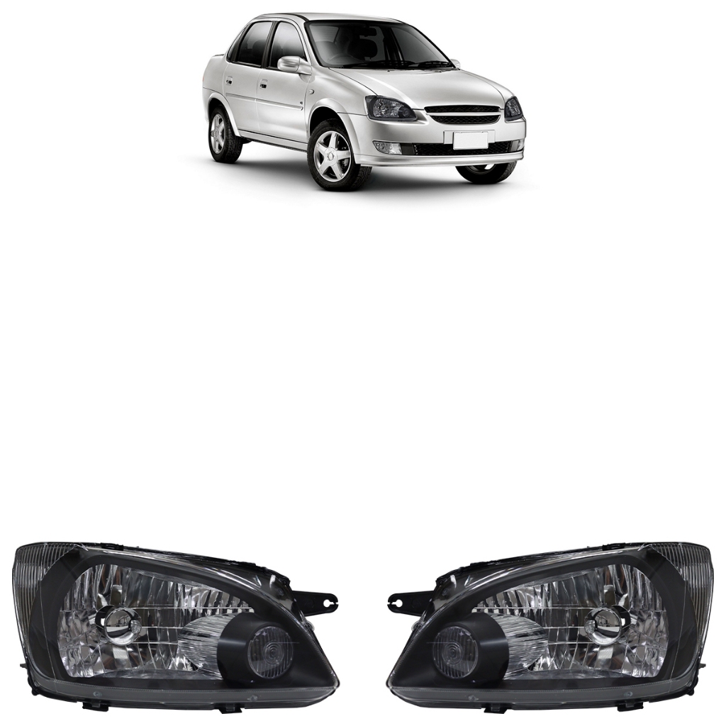 Par Farol Dianteiro Classic 2011 2012 2013 2014 2015 2016 Máscara Negra