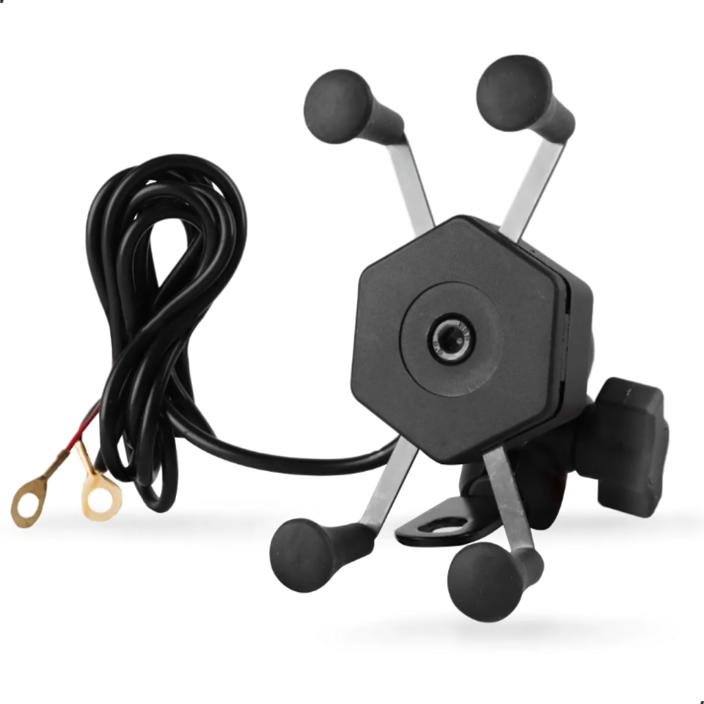 Suporte De Celular Para Moto Motocicleta com Carregador USB Articulado em Oferta na Shopee
