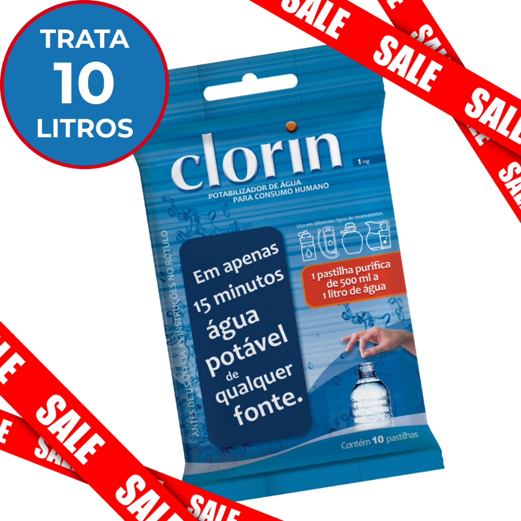 Clorin 1 p/ Acampamento e Trilhas c/ 10un em Oferta na Shopee