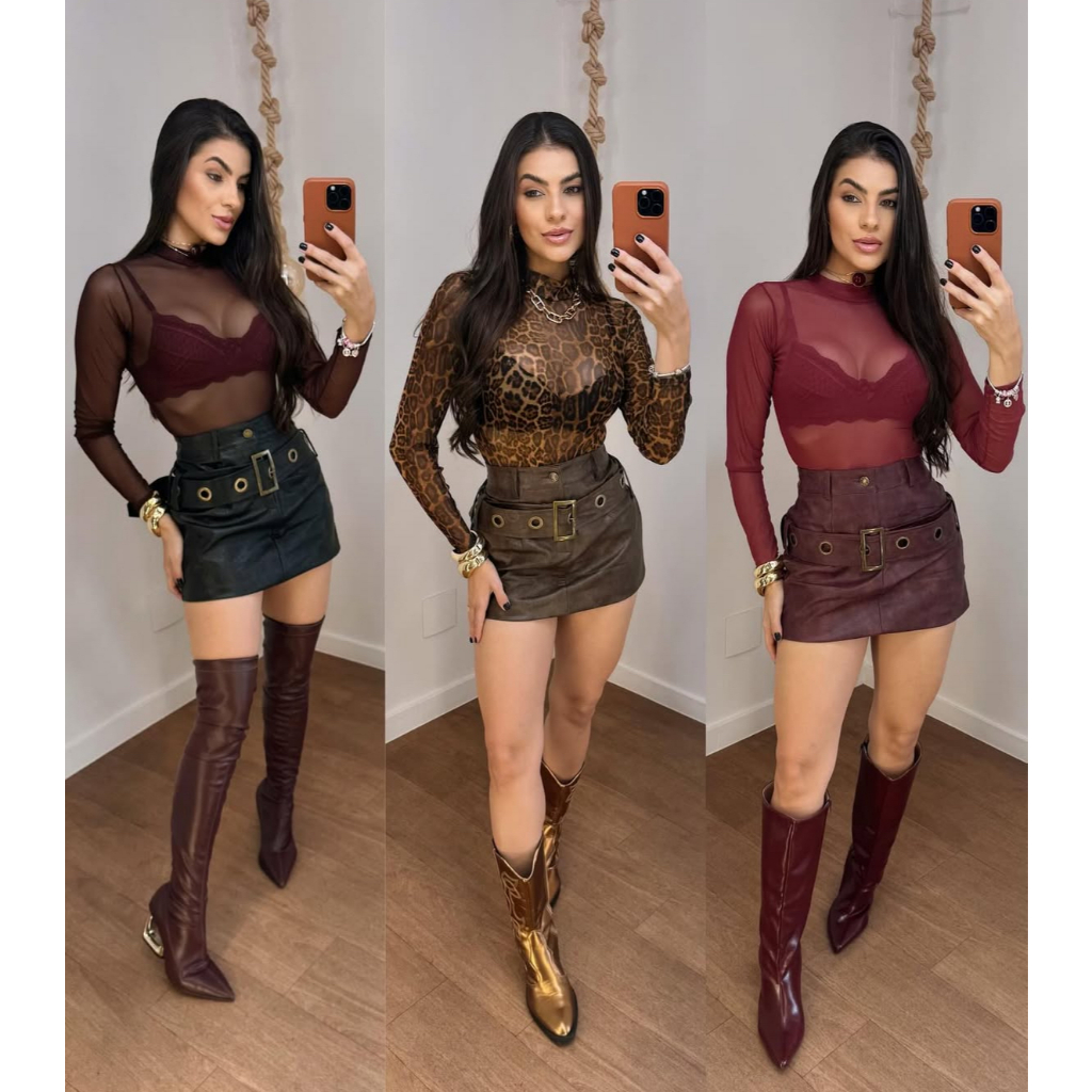 Bory De tule Transparente Gola Redonda Moda Balada Roupa Feminina