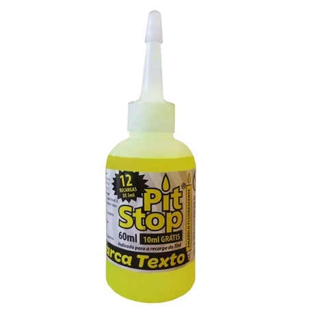 Tinta Marca Texto Amarela Fluorescente Pit Stop 60ml