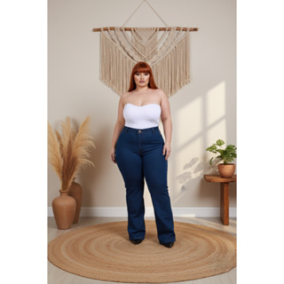 Calça Jeans Feminina Country Carpinteira Premium Rodeio com Elastano Tecido Grosso Texas Plus Size em Oferta na Shopee