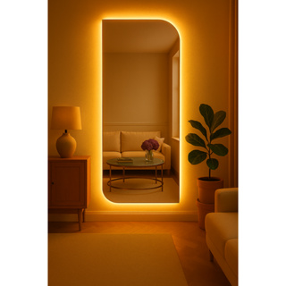 Espelho Orgânico Led Quente 3000K Neutro 4000k Frio 6000k Retangular Sem Moldura Corpo Inteiro Banheiro Hall Bivolt em Oferta na Shopee