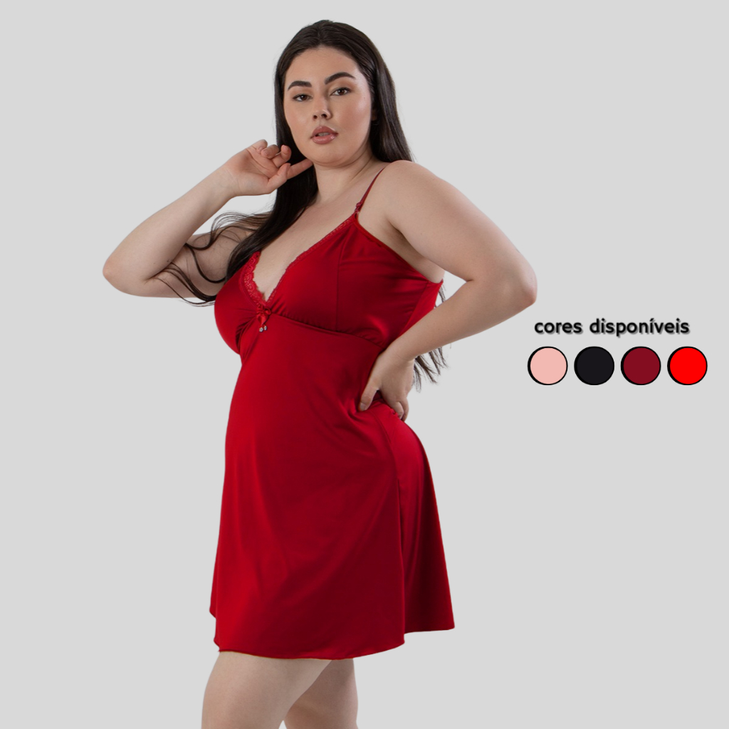 Camisola Lisa Plus Size Feminina de Romantic