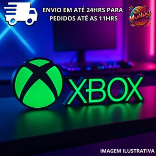 Letreiro Xbox 3D Decorativo Gamer – Placa Geek para Setup | 20cm | 3 Cores Incríveis em Oferta na Shopee