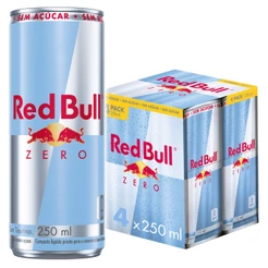 Pack de 4 latas Red Bull Energético, Zero, Sem Açúcar, 250ml