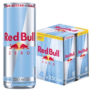 Pack de 4 latas Red Bull Energético, Zero, Sem Açúcar, 250ml em Oferta na Shopee