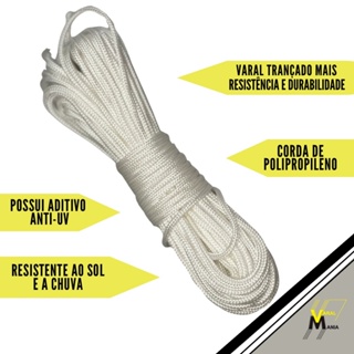 Corda Varal Trançada Resistente com Aditivo Anti UV em Oferta na Shopee