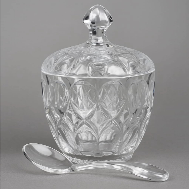 Açucareiro de Vidro com Tampa e Colher - Modelo MADRID Mek 10,8cm em Oferta na Shopee