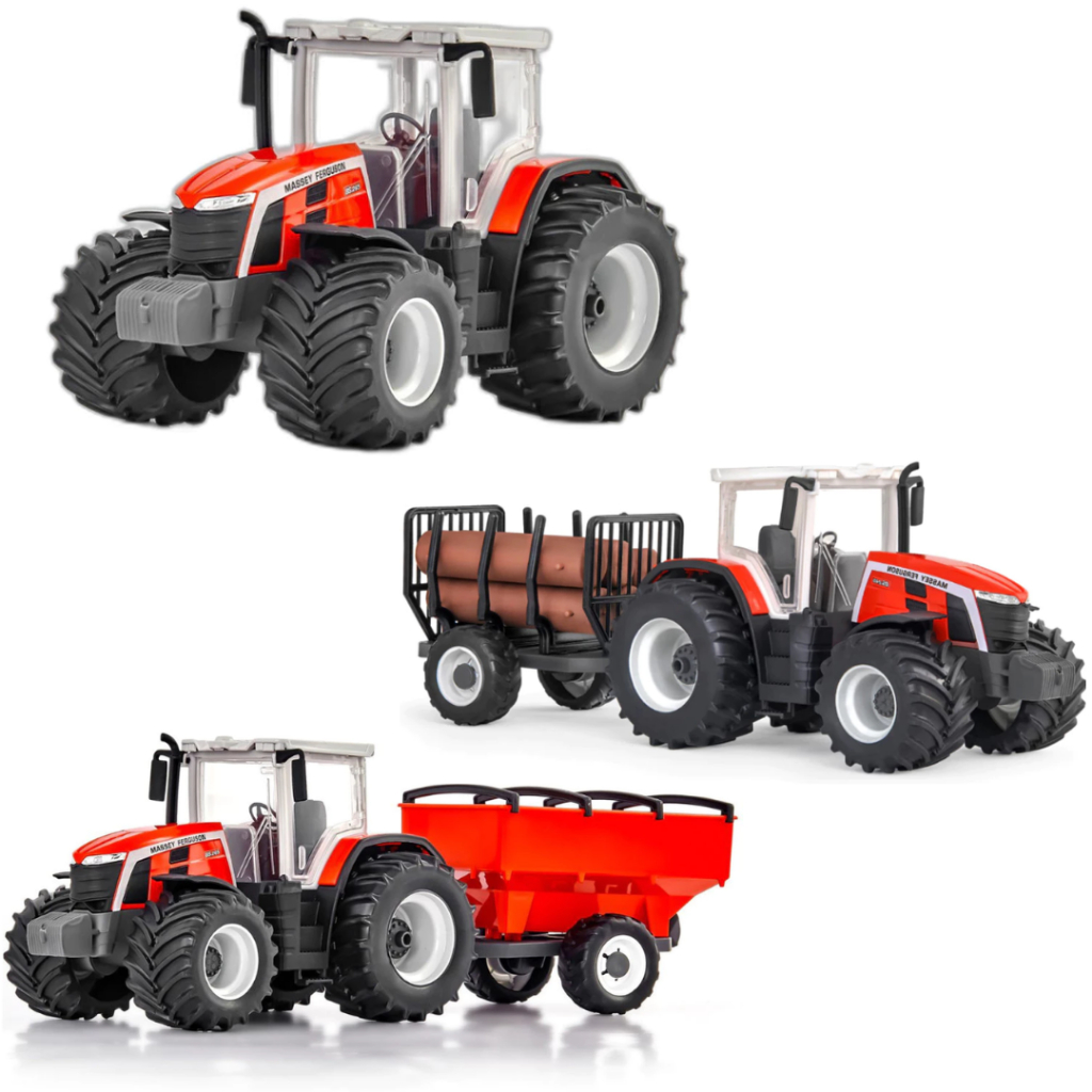 Brinquedo Trator MF 8S Massey Ferguson Com Pneus Emborrachado - Usual Brinquedo