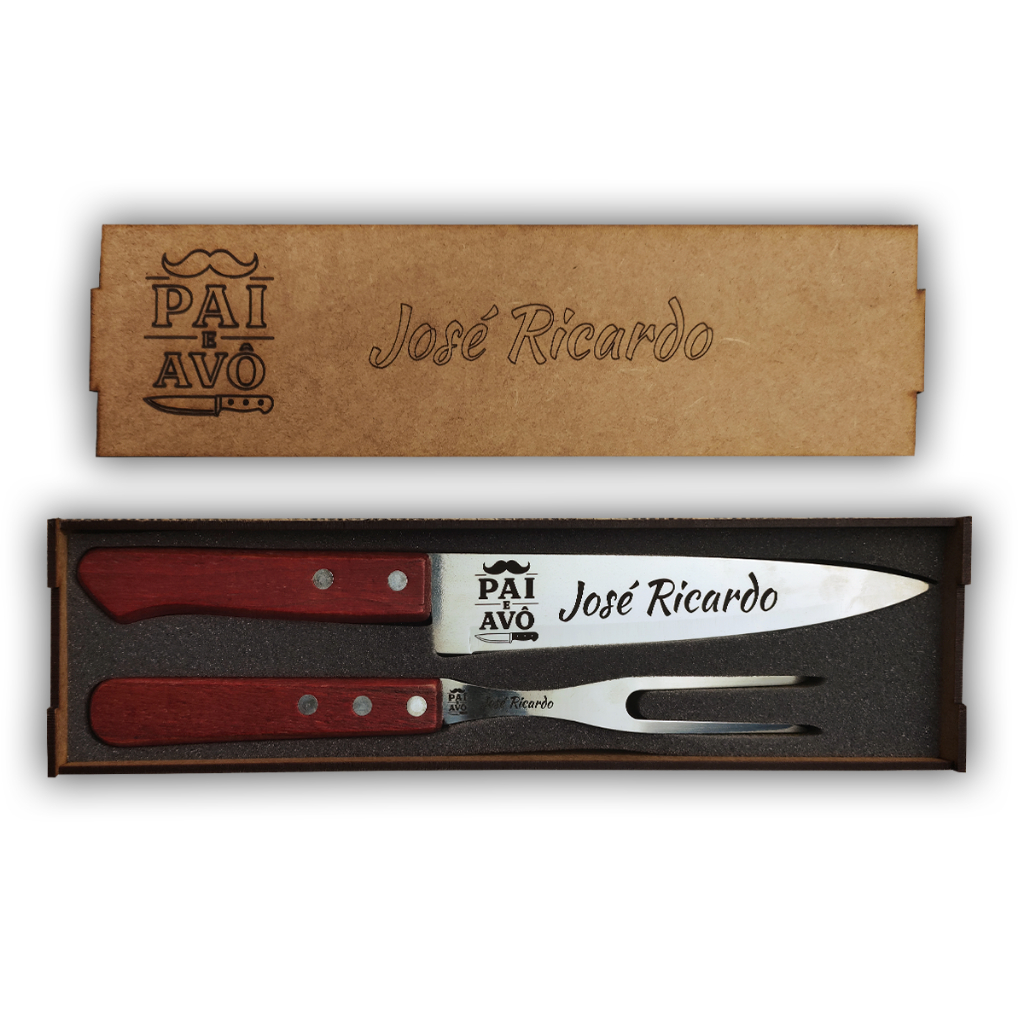 KIT ESTOJO PERSONALIZADO GARFO E FACA PERSONALIZADO