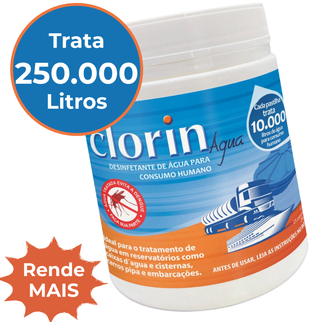 Cloro p/ Limpeza de Caixas D'água, Tanques e Reservatórios c/ 25un - Clorin 10.000 em Oferta na Shopee