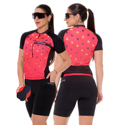 Conjunto Ciclismo Feminino Camisa e Bermuda Forro Gel Camiseta e Short Roupa Bike Pedal Mtb