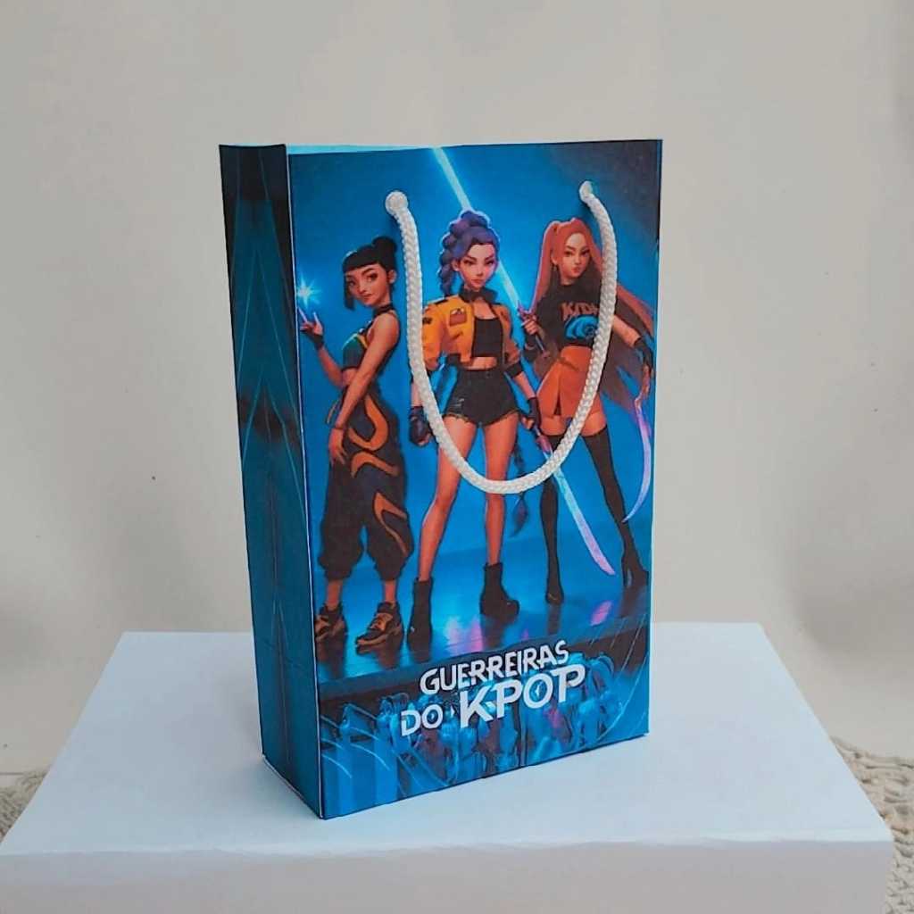 Kit Sacolinha Surpresa Festa Infantil Personalizado GUERREIRAS DO K POP Lembrancinhas PEGUE E MONTE