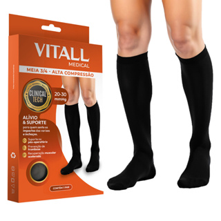 Meia 3/4 Vitall Medical Alta Compressão Com Ponteira 20-30 mmHg Masculino 1532 em Oferta na Shopee