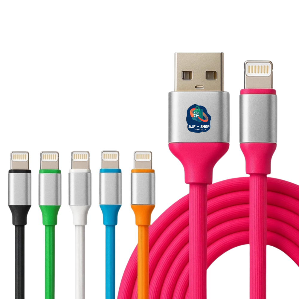 Cabo Carregador Turbo Lightning Iphone Emborrachado Colorido 1.2M em Oferta na Shopee