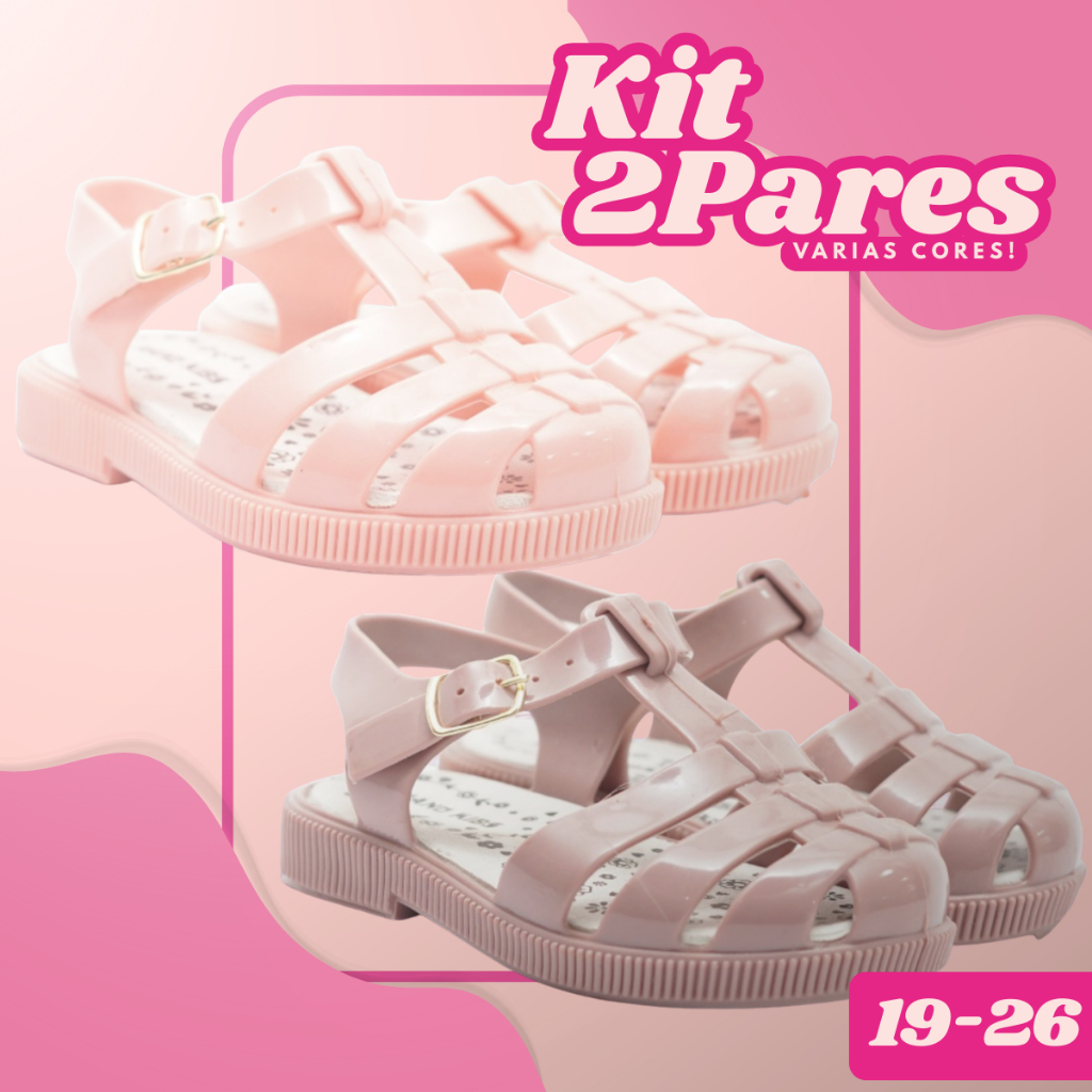 Kit 2 Pares Sandália Papete Infantil Menina Confortável Leve Macia Antiderrapante Para Brincar em Oferta na Shopee