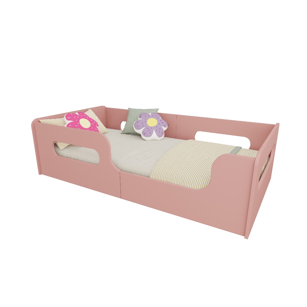 Cama Infantil Montessoriana Grade Proteção Valentina Caminha Cercado Quarto Juvenil Para Criança