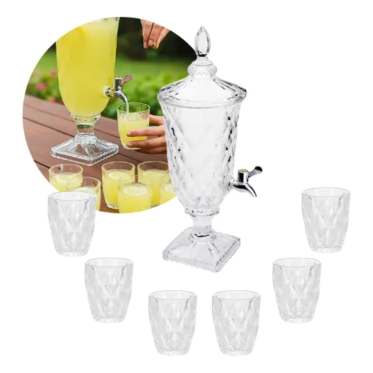 Jogo Suqueira Cristal Agua Aromatizada Saborizada C/torneira VÁRIOS MODELOS