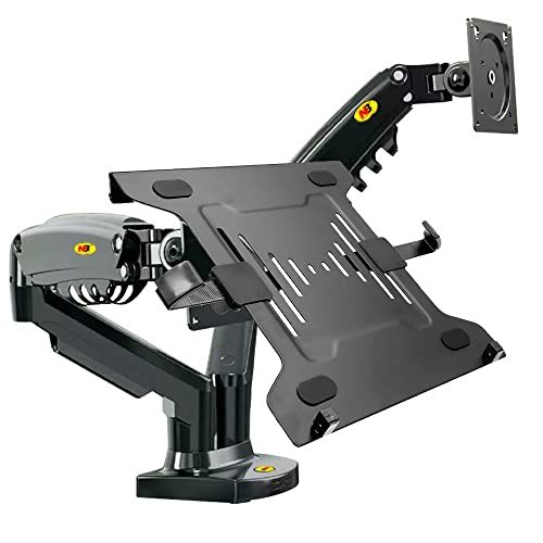 Kit Suporte NB F160 Nb Monitor 17 A 27 + Bandeja NB FP-02 Para Notebook 10 A 17 Cinza Grafite