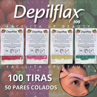 100 Tiras de Cera Depilflax 50 Duplas para Sobrancelhas e Buço - Depilação Rápida e Precisa em Oferta na Shopee