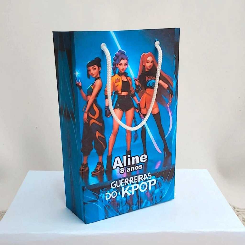 Kit Sacolinha Surpresa Festa Personalizado GUERREIRAS DO K POP Lembrancinhas Aniversário