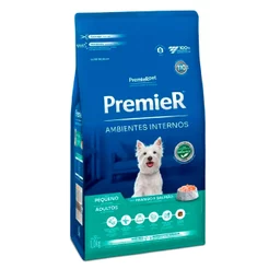 Ração Premier Ambientes Internos Cães Adultos Porte Pequeno Frango e Salmão 1kg