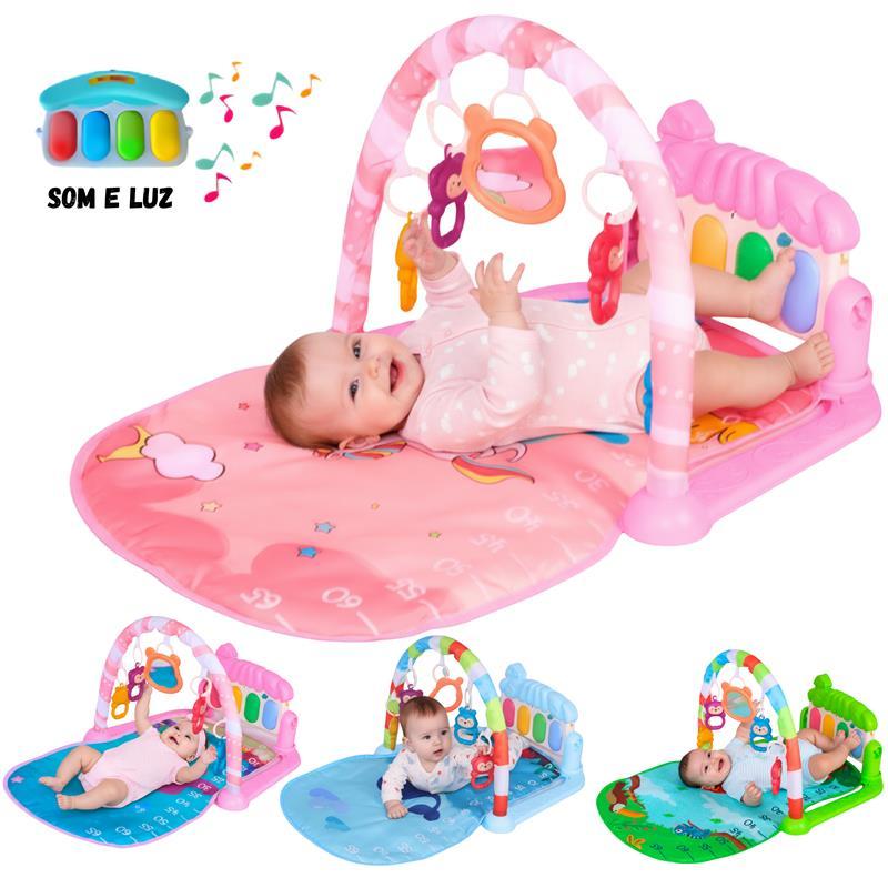 Tapete de Atividades Infantil Bebê Ginásio Piano Musical com Som e Luzes - Castela