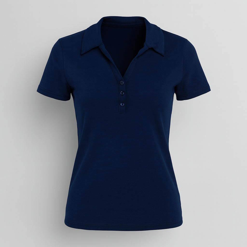 Blusa Gola Polo em Cotton decote V Lisa KB403-A