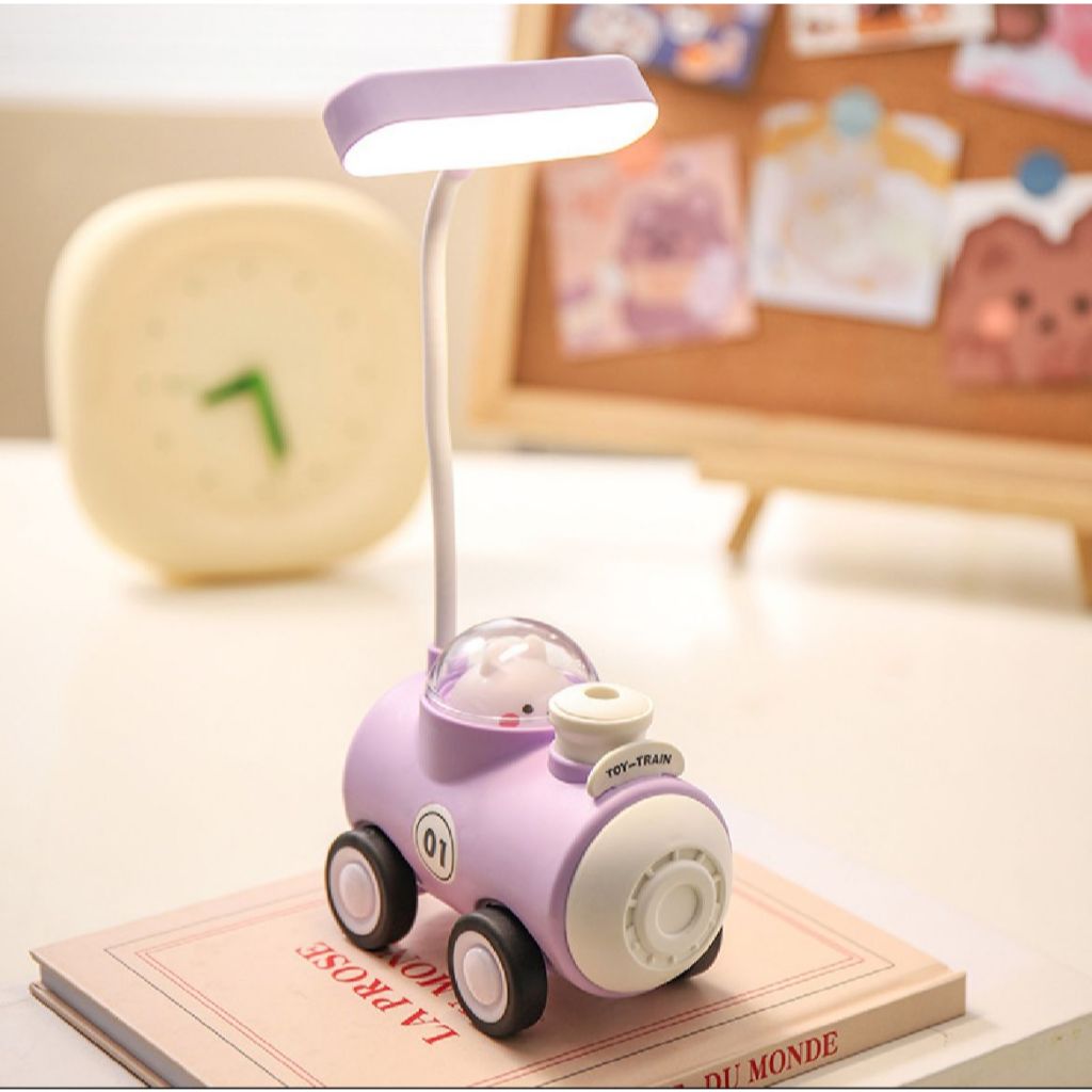 2 MODELO  DE TRENZINHO LUMINARIA LED DE MESA RECARREGAVEL COM SUPORTE DE LAPIS, E CABO USB NTD-067 NTD-147 em Oferta na Shopee